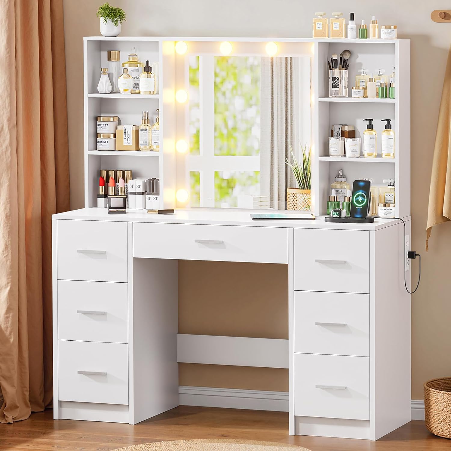 Tocador Grande con Espejo LED  - Home Outlet Bathroom Mirrors reseña y precio